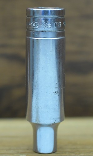 CLEAR PICS! NOM! Snap-on 1/2" Drive Deep SAE 6-Point Socket 3/8" TS121 - Picture 2 of 8