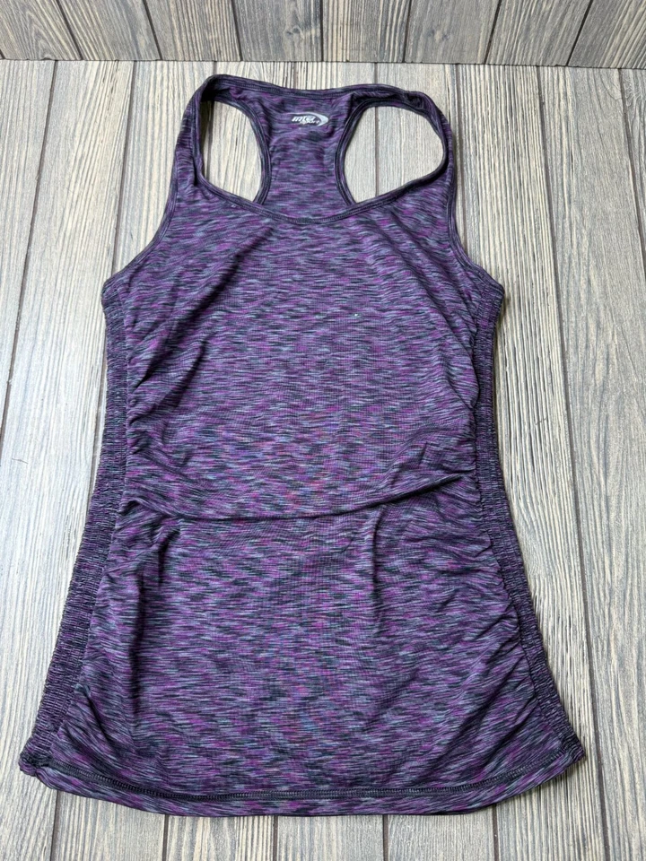 Mizuno Womens Racerback Running Tank Top S Purple & Black Polyester Blend - Image 2 of 4