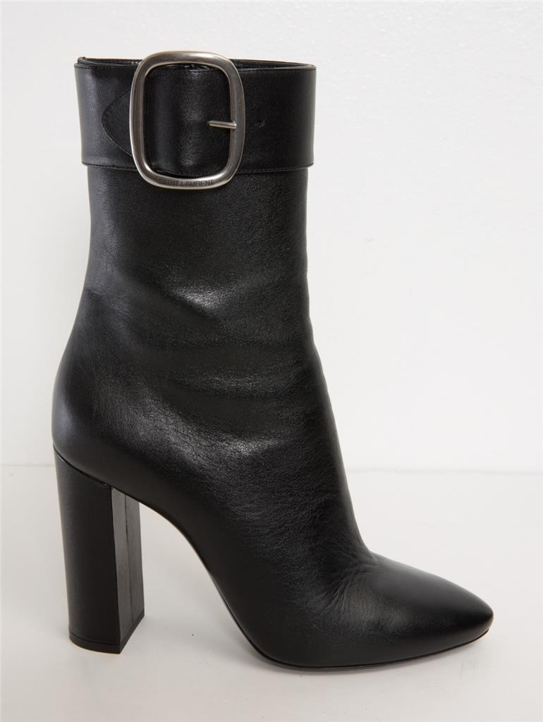 Stivaletti Saint Laurent 2018 pelle nera JOPLIN fibbia 105 mm 11 41 $1595