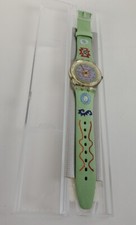 Vtg. NOS Unused Swatch Watch CUZCO GK154 1993 Embroidered Leather Band