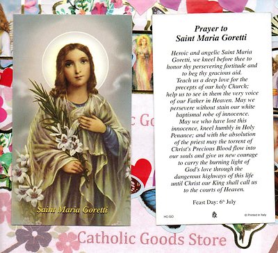 Saint Maria Goretti with Prayer to St. Maria Goretti  - Paperstock Holy Card