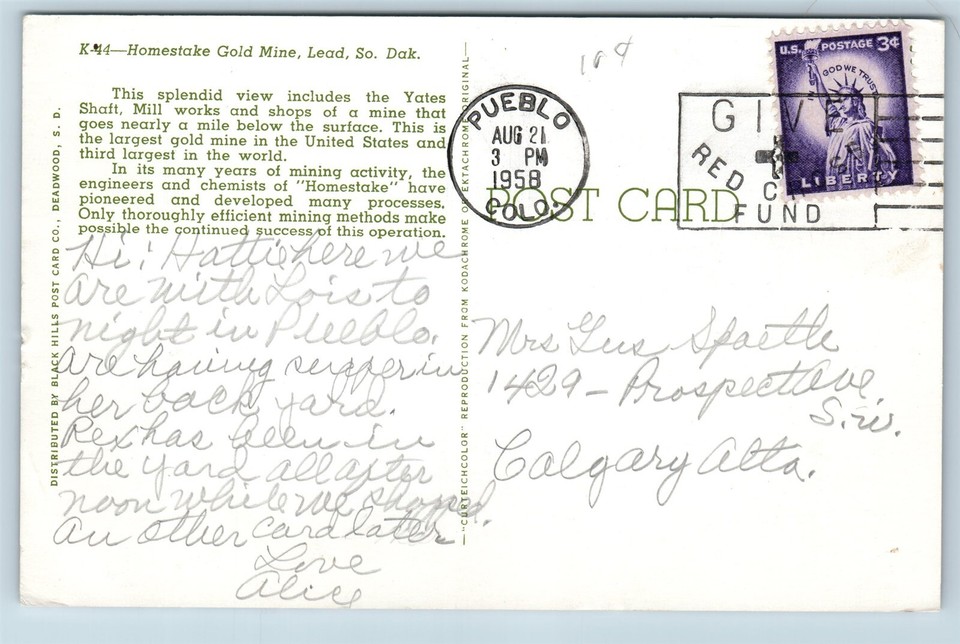 Postcard SD Lead Homestake Gold mine c1950s View T19 eBay