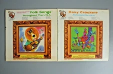 2 Vintage Tiger Tale Child Records/Jig Saw Puzzle - Davy Crockett & Folk Songs