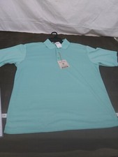 NWT Cotton traders casuals blue/green Medium short sleeve collared shirt polo