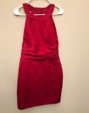 womens  DAVIDS BRIDAL Red  dress knee length bridesmaid wedding Medium Size 8