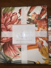 Pottery Barn Flora Print F/Q Duvet W/2 Euro Shams