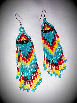 Handmade Native American Style Beaded Earrings