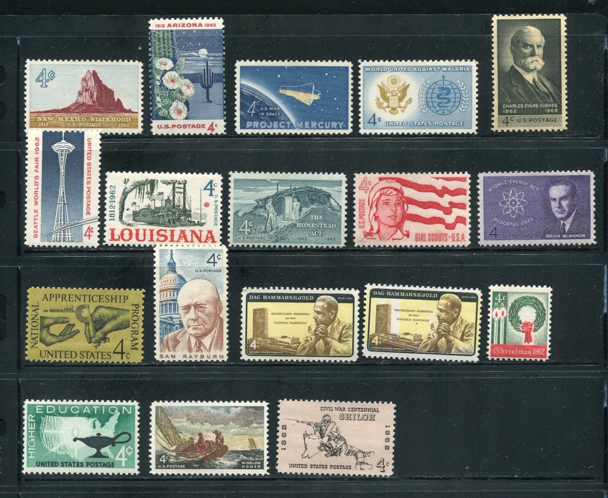 US 1962 Complete Commemorative Postage Stamp Set 1179, 1181