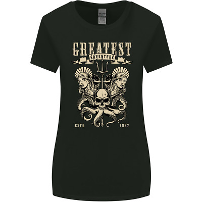 Trident Skull Scuba Diving Octopus Cthulhu Damen T-Shirt breiter geschnitten