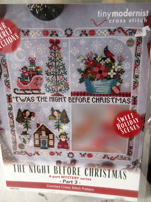 Tiny  Modernist THE NIGHT BEFORE CHRISTMAS Part 3 Counted Cross Stitch Pattern