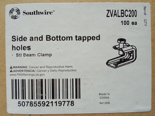 Lot of 100 Southwire/Garvin - BC200 - Threaded Beam Clamp - ZVLBC200 - NEW - Picture 6 of 10