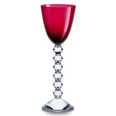 Baccarat VEGA 赤色 Baccarat France Vega Pair of Ruby Red Rhine Wine Glasses | eBay