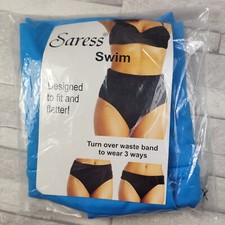SARESS Swim Bottoms Blue XL Size 18-20 UK High Waisted Briefs Beach Pool Holiday