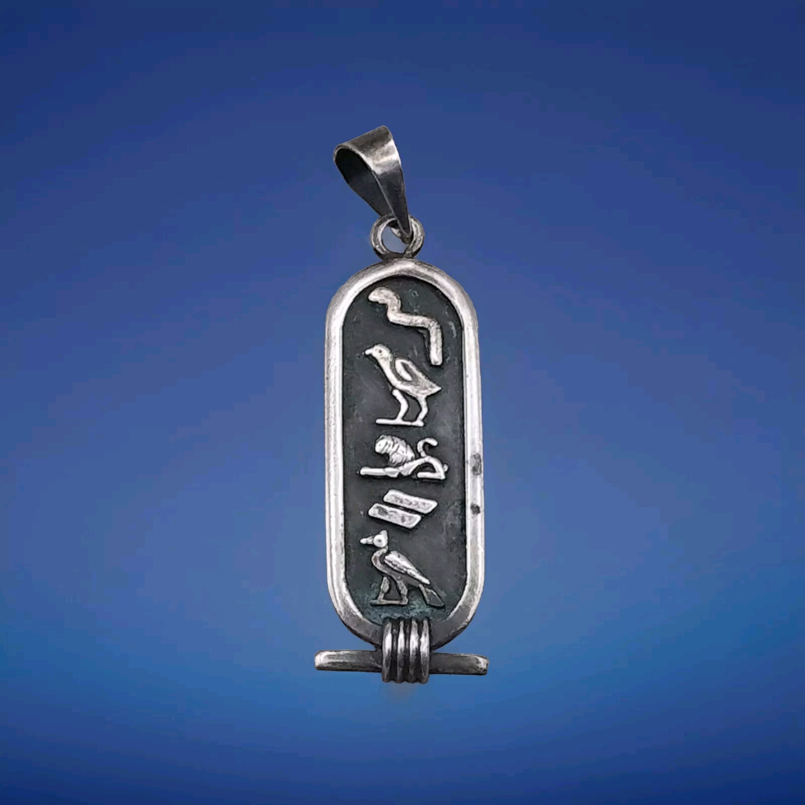 Vintage Solid Silver Egyptian Pendant - image 1