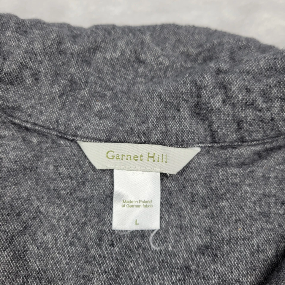 Camisa Granate Hill Mujer Grande Gris Franela Básica Abotonada Top Blusa Alemana Foto 3 de 4