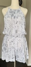 Zimmermann Playsuit  Size Au6  Us2 EUC Boho Silvery Grey Sleeveless High Neck