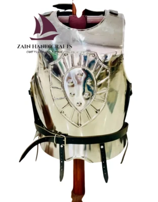 ZAIN Medieval Templar Breastplate Cuirass Knight Armor Jacket Chest & Back Plate - image 1 of 4