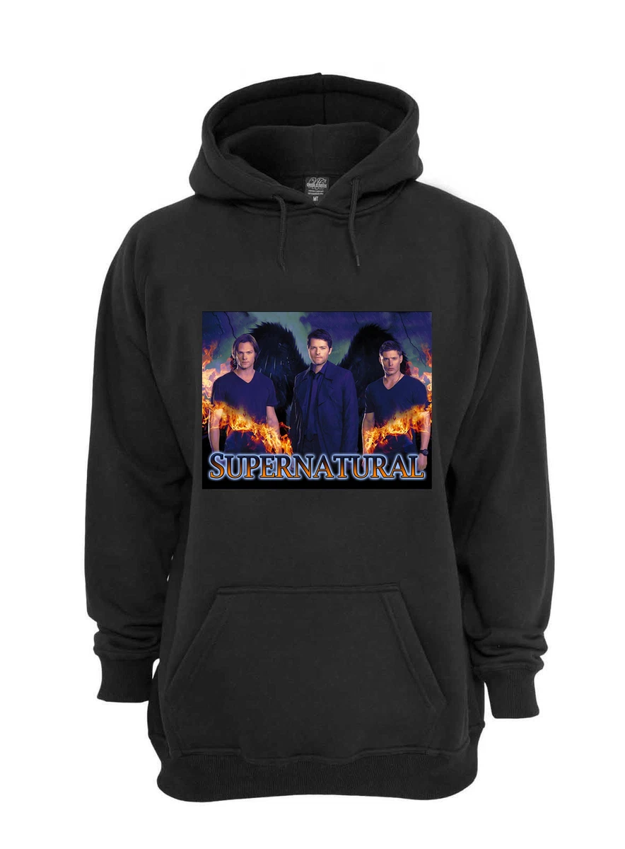 L@@K! Supernatural Hoodie - Sam Dean Castiel - Black - Size 3XL