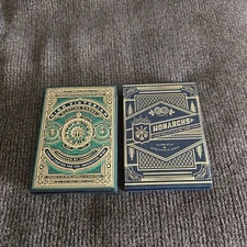 Lot Of 2 Monarch & High Victorian Black & Navy Blue Playing Cards By Theory11