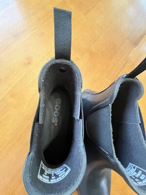 Bottes de pluie en caoutchouc à enfiler pour femme Bogs noires