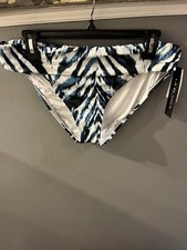 La Blanca Womens Bikini Bottom swimsuit blue navy white Size 12 large new 