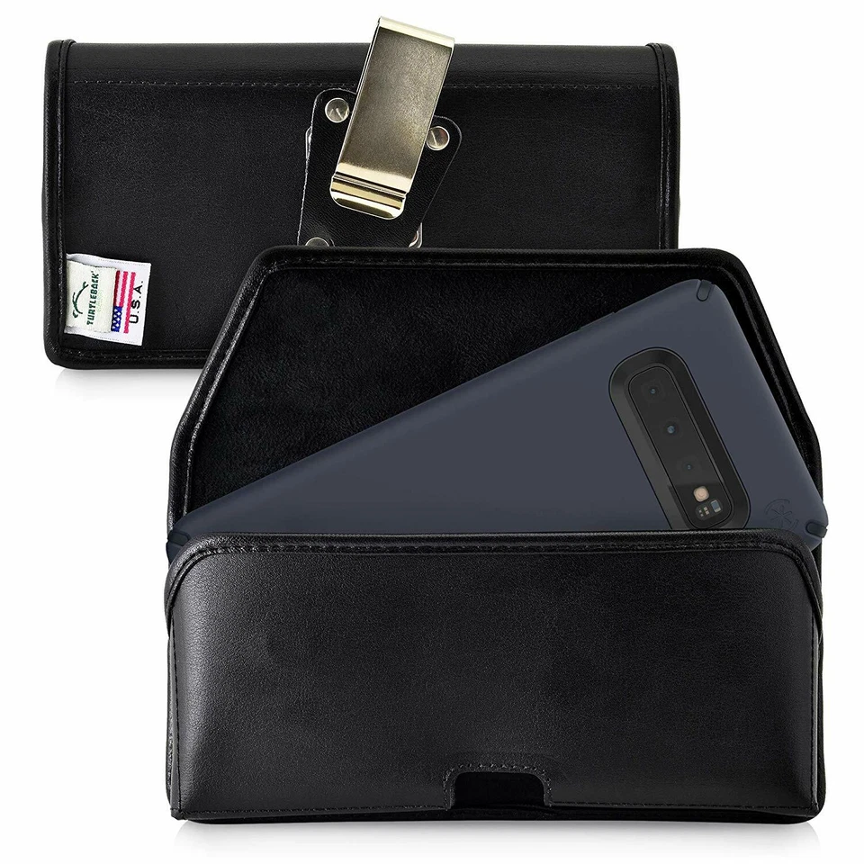  Galaxy S10+ Plus For Leather Rugged,Heavy Duty Horizontal Holster Pouch Case - Image 4 of 4
