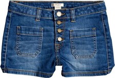 Roxy Big Girl's Once Again Denim Shorts Blue Size 12 (L), 14 (XL) NEW W TAG