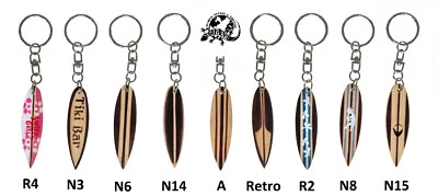 SU-key-06 / Schlüsselanhänger Surfbrett Keyring Surfboard surfen Holz Schmuck - Bild 1 von 2