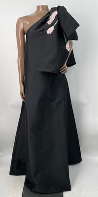 Bernadette Women Taffeta Gown Black Size 10 Winnie One-Shoulder Sequin Embellish