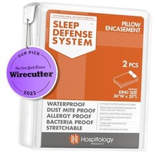 Pillow Encasement- Zippered Bed Bug Dust Mite Proof King Pack of 2 