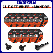 10Pcs 75mm x 9.5mm Arbor Metal Cutting Disc With 1/4'' Mandrel For Rotary Tool