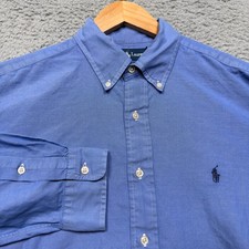 Ralph Lauren Shirt Mens 16 34 Blue Yarmouth Oxford Button Down Pony Logo READ