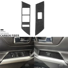 Real Carbon Fiber Front Window Lift Switch Panel Cover Trim For Ford Edge 11-14