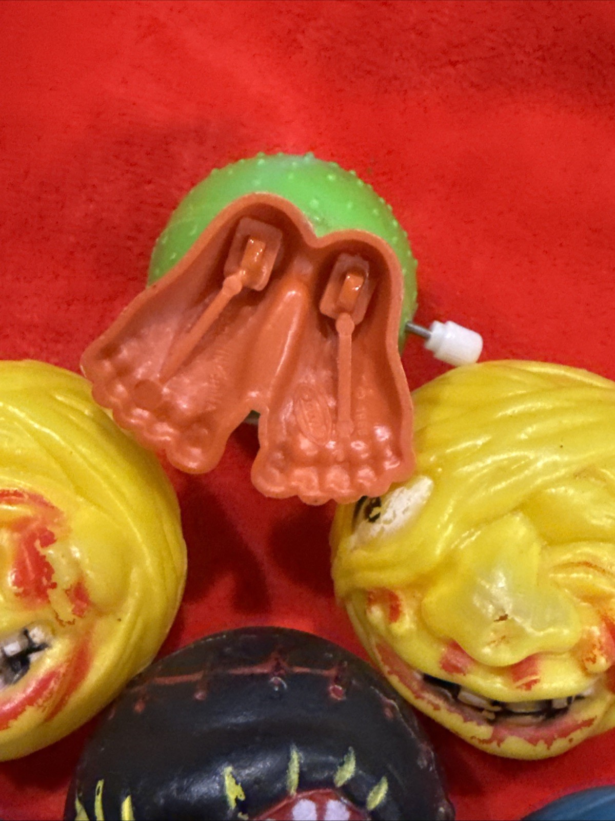 Vntg Madballs KO 6 Lot Monster Head Balls 1980's Vending Gumball & Windup