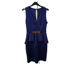 Lipsy Women's Royal Blue Mini Dress Size 10 Preloved Good Condition