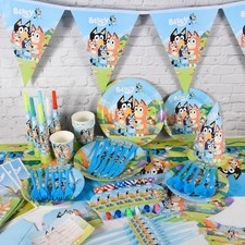 Tablecover Supply Bluey Bingo Party Decoration Tableware Birthday Party Banners