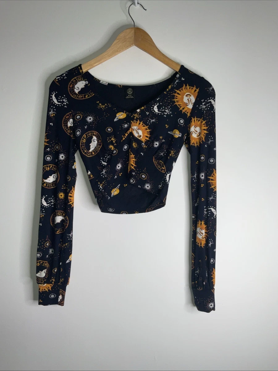 Haut Court Manches Longues Kimchi Blue - Or Noir - Taille XS (équivalent 36-38) - Stretch - Neuf Sans étiquettes