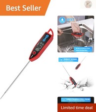 Digital Waterproof Food Thermometer with Instant Read Probe - Accurate Durable