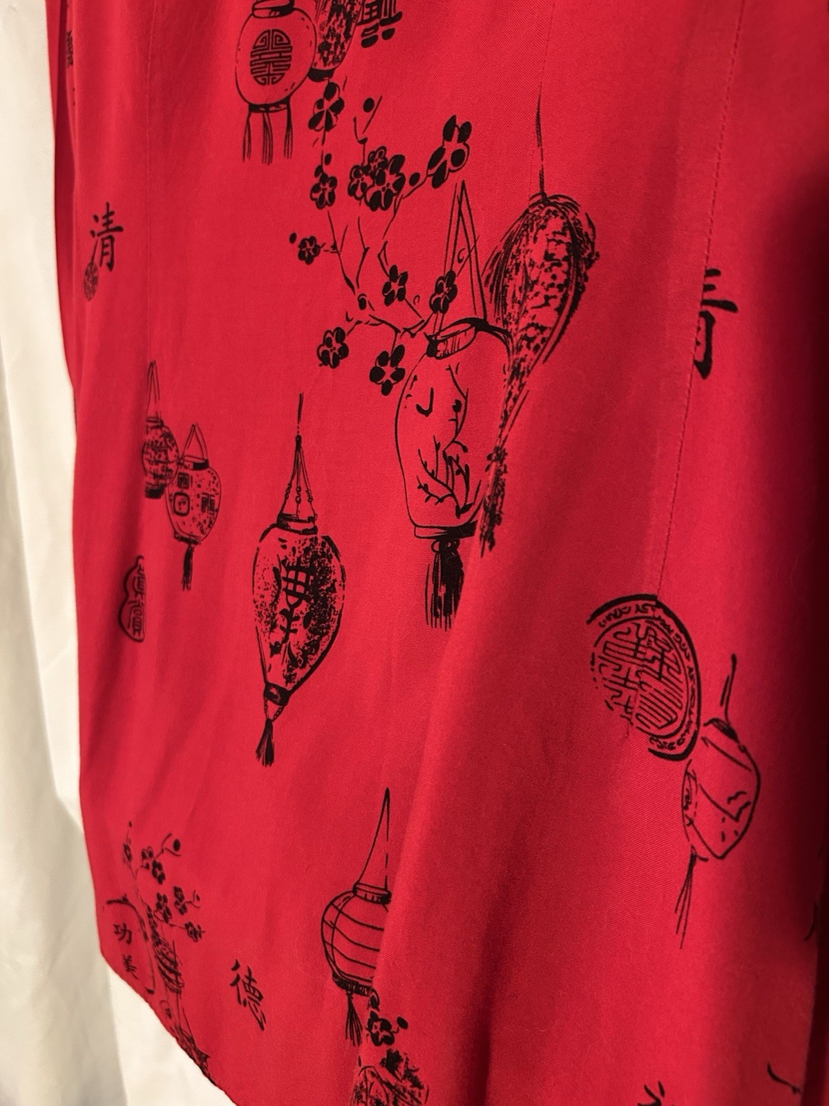 Soft Surroundings Red Lantern Print Button Front … - image 15