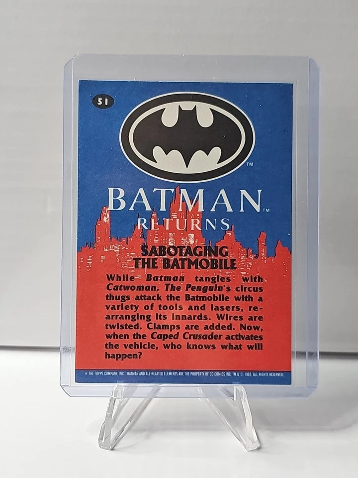 Sabotaging the Batmobile - 1992 Topps Batman Returns #51 - Image 2 of 2