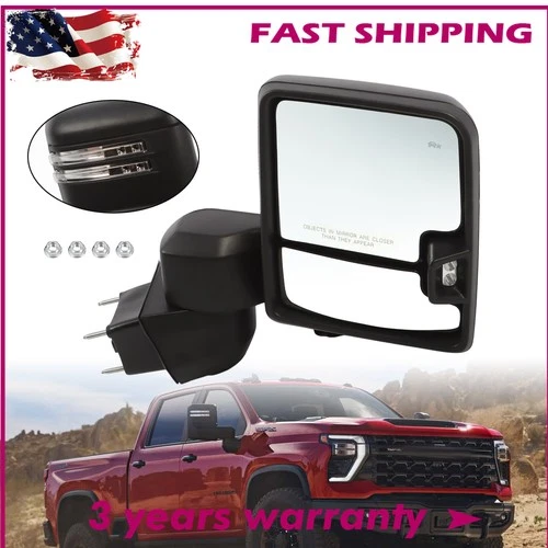 Passenger Side Towing Mirror For 2019-2023 Chevy Silverado 2500 3500 GMC Sierra