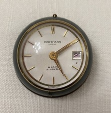 Vintage Mersmann Looping Switzerland 8 Day 15 Jewel Travel Alarm Clock * Rare*