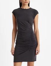 Express Ruched Cap-Sleeve Bodycon Dress - Deep Midnight Blue Sz XL