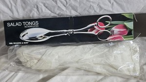 New In Package Vintage W M Rogers Silver Plated Salad Tongs