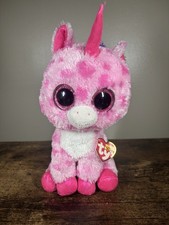 Ty Beanie Boos Sugar Pie Pink Unicorn Plush Stuffed Animal 2016 10.5"