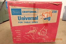 VINTAGE SEARS CRAFTSMAN UNIVERSAL JIG TENON FIXTURE FOR TABLE SAW W/ BOX