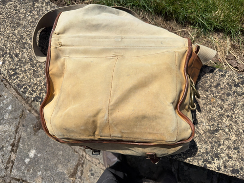 House of Hardy Fly fishing / Game shooting canvas & leather game bag - Picture 4 of 6