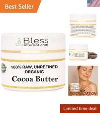 100 Organic Raw Cocoa Butter - 4 OZ Pure Moisturizer for Face, Body,  Hair