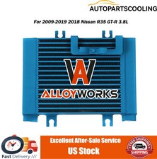 For 2009-2019 2018 Nissan R35 GT-R 3.8L Blue Upgrade Aluminum Oil Cooler