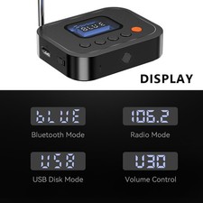 Bluetooth Receiver 3.5mm AUX Car Adapter Wireless Audio Receiver for Home Stereo